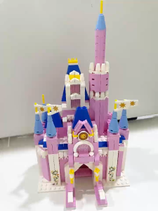 Mainan Blokir Kastil Pink 1000PCS Balok Susun 3D 6IN1 Nano Mainan DIY Blok Hadiah Anak Perempuan