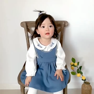 Setelan Cotton Jeans / Shandy Dress 1 - 4 Tahun Baju Dress Anak Perempuan Cewe Lucu Terlaris Murah