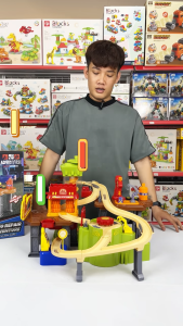 Đồ chơi gara bảo dưỡng xe đường đi bãi đậu xe 3 in1 tự động chất liệu siêu đẹp S5