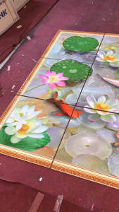 Tranh gạch 3d cá chép - gạch tranh 3d cá chép - BCCV74