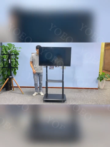 ขาทีวีเคลื่อนที่ ขาตั้งทีวี 50 นิ้ว เคลื่อนที่ได้ พร้อมชั้นวาง โชว์สินค้า เคลื่อนที่ได้ ขาตั้งจอTV สำนักงาน ห้องประชุม ห้องนิทรรศการ โรงพยาบาล TV Stand แบบล้อเลื่อน 360° แข็งแรง ทนทาน มีชั้นวางของ ใช้งานกับจอ LED LCD TV