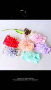 Bandana Bayi Motif Bunga & Headband Bayi Bahan Halus
