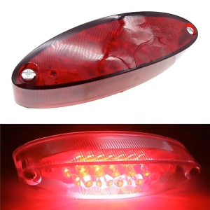 ไฟท้าย LED ทรงรี สำหรับ Triumph มอเตอร์ไซค์คัสตอม สีแดง พร้อมไฟเบรคในตัว สว่างเด่นชัด มองเห็นไกล