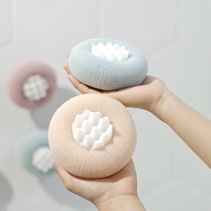 [HCM] Bông tắm có tay cầm massage chất liệu nhựa PA chống bào mòn caothiết kế móc hút chân không treo tường nhà tắm-Cozy520