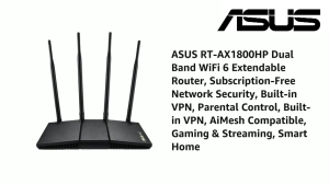 (OFFICIAL STORE) Asus RT-AX1800HP Dual Band WiFi 6 Extendable Router Subscription-free Network Security Built-in VPN Parental Control AiMesh