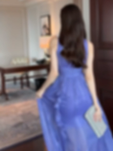 ZYHT EraVogue Váy nữ Váy tím Váy hình chữ A Váy cổ chữ V Váy công sở Váy Hiso Váy cổ điển Váy công sở Váy dự tiệc Váy dạ hội 50911