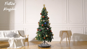 6FT Artificial Christmas Tree – Xmas Tree 650 Tips Foldable Metal Base Easy Setup for Home & Office Decor