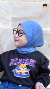 Yobebee Elsa Pastan Bordir Bayi dan Anak Usia 3 5 7 Tahun Kids Aksesoris Kerudung Cotton Spandek Polos Bordir Lembut Stretch Melar Jilbab Anak Cewek