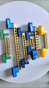 บัสบาร์ทองเหลือง กราวด์ บาร์นิวทรัล บัสบาร์ 8x12cm 6x9cm ฐานน้ำเงิน