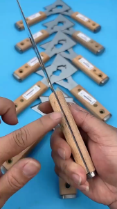 Kape Semen Gagang Kayu Scraper Stainless Steel Alat Kerok Pengerok Cat