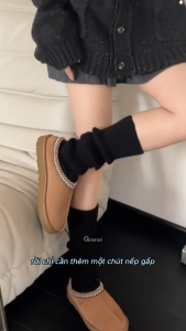 Tất vớ ống chân dệt kim GOMTAT phong cách lolita y2k cao cấp vớ ống chân chất liệu sợi poly mềm mịn co giãn - AJ-2501-1DOI