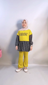 CF Kids Setelan Anak Perempuan Celana Cutbray Lovely Diary