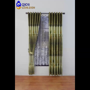 Gorden Jendela Dan Pintu Blackout Import Motif Bunga Tulip Grade A Modern Styles Model Smokering