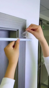 2PCS Nail-Free Adjustable Curtain Rod Holder Clamp Hooks Bracket Holders Adhesive Wall Curtain Fixed Clip Hanging Rack