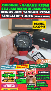 JAM TANGAN DIGITEC ORIGINAL - JAM DIGITEC DA-2094TRD JAM DIGITEC DA2094 JAM DIGITEC 2094 JAM DIGITEC DA2094TRD - Men TR - Resin - Merah - Diameter 4.6 CM - Jamdunia / Jam dunia JD18 JAM TANGAN PRIA JAM PRIA JAM TANGAN ANTI AIR # S003