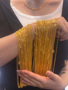 ทอง 18k อิตาลี สร้อยคอ O สินคคอบค่า กระเป๋าเงินปลายทาง