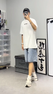 Mens Jeans Blue Korean Maong Mens baggy Short Jeans jorts for men new