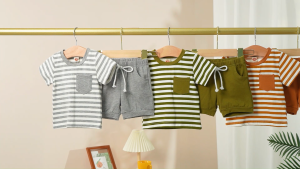 【COD&Local Ship】Terno for Kids Boy Toddler Boys Summer Outfit Short Sleeve T-shirt with Elastic Waist Shorts