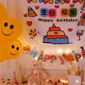 [TẶNG MÓC TREO + ĐINH] Phông nền background HappyBirthday trang trí sinh nhật Hàn Quốc tinh tế