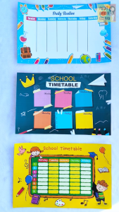 Planner Daily Weekly Monthly Jadwal Sekolah Kegiatan Schedule Board Agenda Notebook Poster Belajar