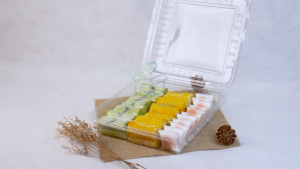 [1 PCS] Mika Kue Jumbo Plastik Kotak Besar Kotak Makanan Mika Persegi Kue Bolu Kue basah Kemasan Sekali Pakai