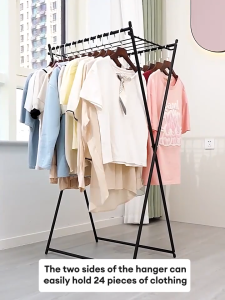Indoor SimpleClothes hanger | Home Drying Rack | Balcony Drying Rack | Floor Folding Hanging Rack Ampaian Baju