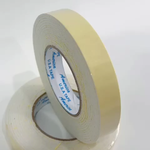 SKU124 - 1 Cuộn băng keo 2 mặt xốp trắng rộng 2.4cm dài 5 mét lõi giấy 3mm - Gia Dụng Mẫn Mẫn