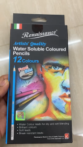 สีไม้ระบายน้ำ 12 สี Renaissance (SD130169) แท่งยาว กล่องกระดาษ แถมพู่กันในกล่อง (ราคา/กล่อง) | เคแคมปัส เครื่องเขียน