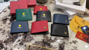 Dompet Lipat Pria Kulit Premium Free Box Motif Karbon