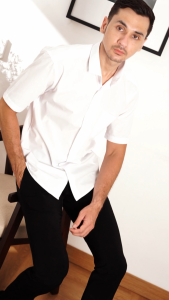 BOSS Kemeja Polos Pria Lengan Pendek Putih