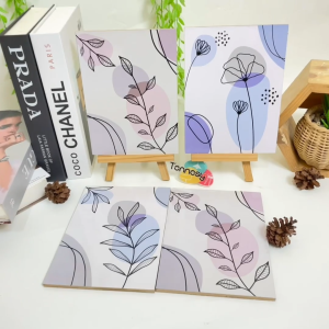 TENNESY HIASAN DINDING WALL DECOR ABSTRAK FLOWER 15x20CM PAJANGAN KAYU POSTER DEKORASI KAMAR RUMAH