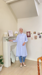 Syabnam Official - Casa Stripe - Long Tunik Salur Cotton Premium