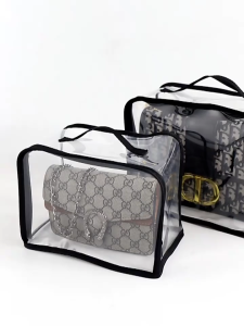 seeding PVC Handbag Protection Bag Zipper Moisture-proof Travel Bag Transparent Shoulder Bag Dustproof Cover Protector Women Men