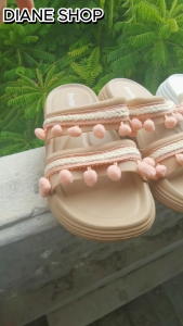 New Womens Fashionable Slip on Sandals 5CM Rubber Non-Slip Sole Trendy Design Casual Platform Sandals High Quality Stylish and Comfortable 0100523