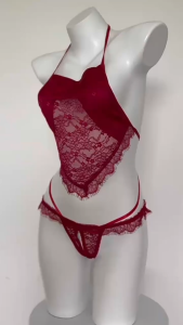 Hormones 💞💞ชุดชั้นในลูกไม้ ชุดนอนลูกไม้ เซ็ต ไม่มีเป้า ดูผ่าน ใส่สบาย พร้อมส่งจากไทย