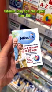 Viên uống vitamin tổng hợp Mivolis A Z Depot Ab 50 Đức Giúp ăn ngon nâng cao sức khỏe Hỗ trợ hệ xương phòng ngừa loãng xương Hỗ trợ tim mạch
