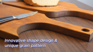 LIMITED EDITION Nyatoh Solid Wood Chopping Board/ Unique Shape Thick Cutting Board with Hanging Hole/Durable Serving Board