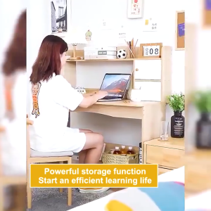 KEKEE Meja Belajar Study Desk With Book Shelf Home Office Computer Table With Storage Rack Kids Writing Desk Meja Tulis 桌子