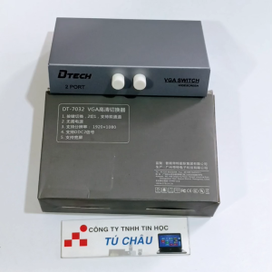 Bộ công tắc VGA 2 cổng / VGA Switch 2 Port: 2 PC to 1 VGA Out LCD (Hiệu Dtech)