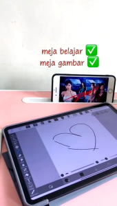 Meja Belajar Laptop Lipat Warna-Warni Dengan Cup Holder dan Phone / Tab Holder