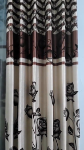 Gorden Jendela Import Mewah Tirai Kain Blackout Floxing Tebal Bludru Embosh Motif Bunga Tulip
