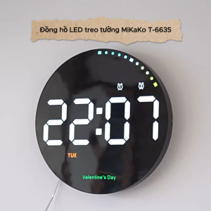 Đồng Hồ Báo Thức Treo Tường Led 3D T-6635 Dùng Decor Trang Trí Phòng Khách Văn PhòngPhòng Gym