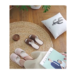 Dép lanh trong nhà quai ngang đi trong nhà đế cao su dẻo chống trơn trượt mẫu cặp đôi-NIEVE