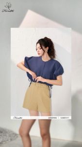 [Voucher 15% MOV 199K cap 100K Áo kiểu HeraDG thiết kế áo cánh dơi dáng croptop rút dây chất tuytsi mềm mại cao cấp SAKBD1085