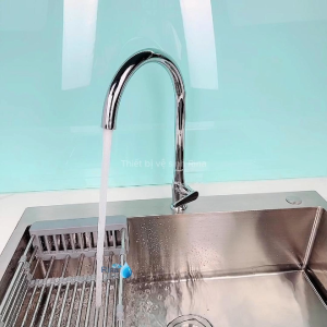 Vòi Rửa Chén Lạnh Bi Đồng Thau RINA RN6009 Cao Cấp xi Cực mịn Đẹp Quay 360 Độ