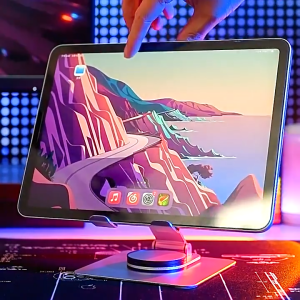 🔎ที่วางไอแพดแท็บเล็ ที่วางโทรศัพท์ แท่นวางโน๊ตบุ๊ค ปรับได้อย่างอิสระ 360° อพับเก็บได้ ขาตั้งไอแพด วัสดุเหล็กกล้าคาร์บอนที่เป็นโลหะทั แข็งแรง ทนทาน tablet stand
