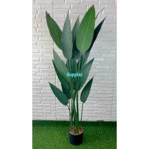 Pohon Artificial Tanaman Hias Heliconia Pisangan T150 Latex Pot Dasar Hitam Dekorasi Rumah Aesthetic