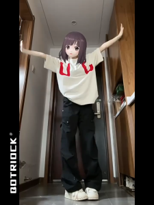 อเมริกันย้อนยุคเครื่องมือพลร่มกางเกงผู้หญิงฤดูร้อนย่นออกแบบขากว้างหลวมตรงกางเกงลำลอง