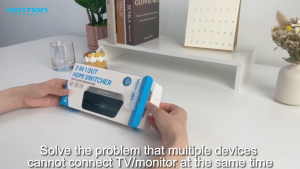 Vention HDMI 2.0 Switcher 3 Input 1 Output 4K Aux Toslink Optic Out In