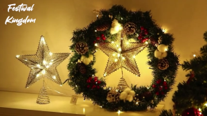 9 Inch Christmas Tree Topper Glitter Star Tree Topper Christmas Tree Decoration 3D Hollow Ornaments for Xmas Holiday Treetop Decor